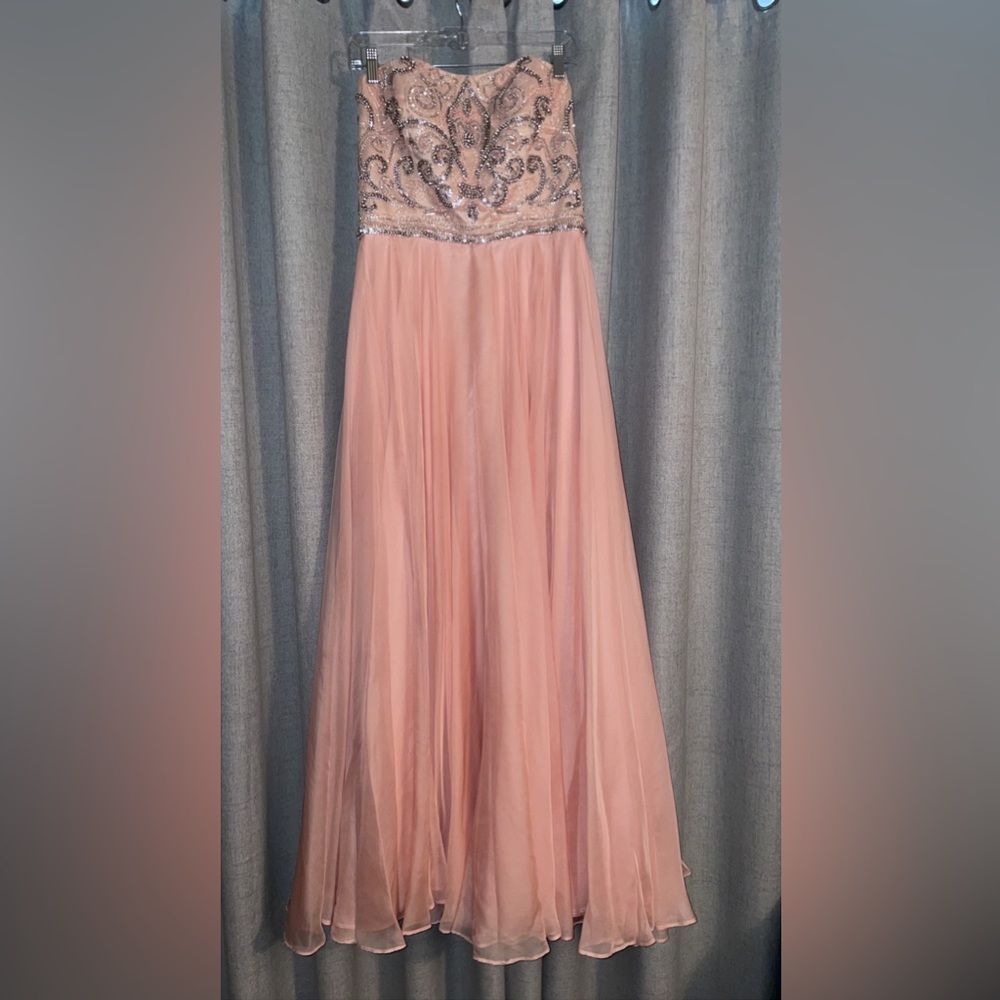 Full Length Light Pink Prom Dress